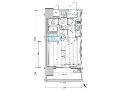 MAXIV大山DUE(1K/3階)の間取り写真