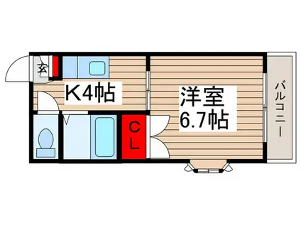 エミナンス10(1K/1階)の間取り写真
