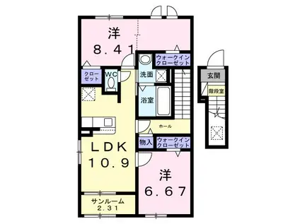 メゾンドグランデ(2LDK/2階)の間取り写真