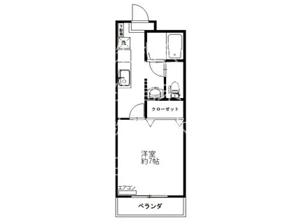 ヴィラ・リビエールII(1K/1階)の間取り写真