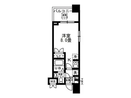 レジディア錦糸町(ワンルーム/2階)の間取り写真