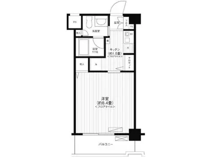 イトーピア仲町台(1K/4階)の間取り写真