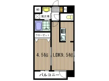 あすか八番館(1LDK/7階)の間取り写真