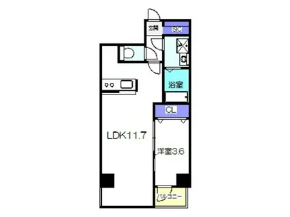 FRAME WOOD(1LDK/3階)の間取り写真