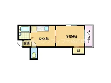 マ・メゾンY・S桜ノ宮(1DK/4階)の間取り写真