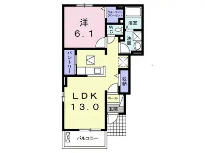 サンライズ日光C(1LDK/1階)の間取り写真