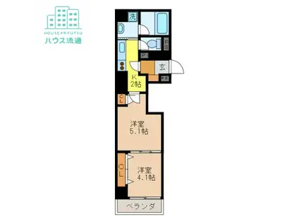 ラフィネ五島(2K/7階)の間取り写真