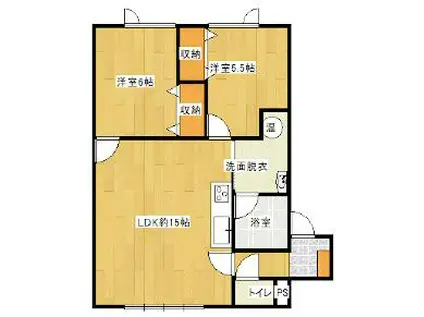 フェリーチェA(2LDK/1階)の間取り写真