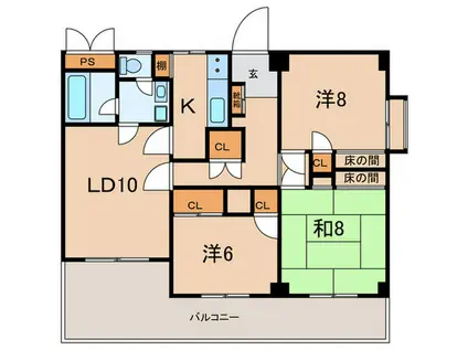 ハイツリヴァ・スター(3LDK/6階)の間取り写真