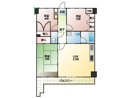 ライオンズマンション味酒町 1003号(3LDK/10階)の間取り写真