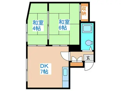 小松コーポ(2DK/2階)の間取り写真