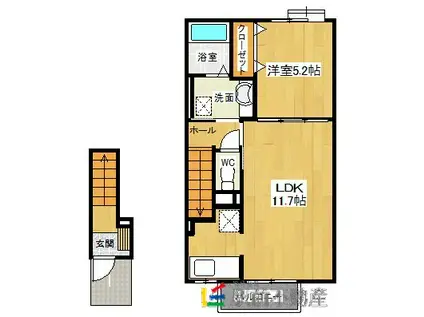 サニー・フレイズ(1LDK/2階)の間取り写真