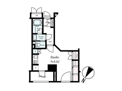 クオリア銀座(ワンルーム/4階)の間取り写真