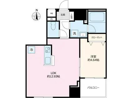 CASA千駄木(1LDK/2階)の間取り写真