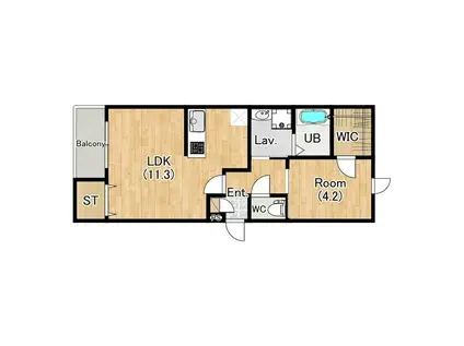 ココングランジュール西宮中須佐町(1LDK/1階)の間取り写真