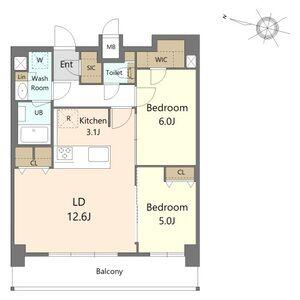 S-RESIDENCE上社南AMANTE(2LDK/4階)の間取り写真