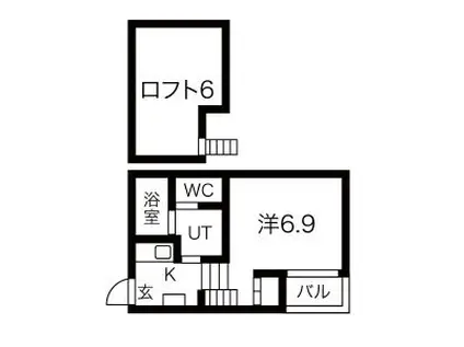 カーサ さくらI(1K/1階)の間取り写真