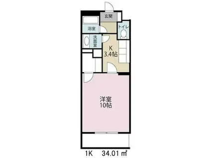 メゾーネ・オーブ(1K/3階)の間取り写真