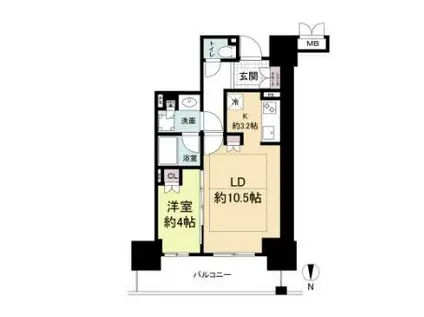 ローレルタワー堺筋本町(1LDK/20階)の間取り写真