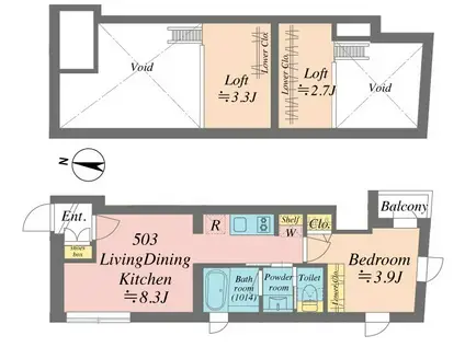 GRANDE SHAKUJIIDAI(1LDK/5階)の間取り写真