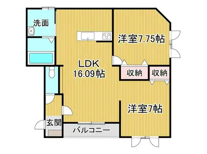 QUINNVERA(2LDK/1階)の間取り写真