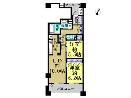 メゾンヴェール大高南(2LDK/8階)の間取り写真