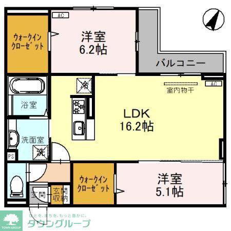 AVANZA BERL II(2LDK/3階)の間取り写真