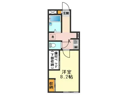 レオパレスカガヤキI(1K/1階)の間取り写真