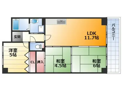 メゾン ド プルメリア(3LDK/3階)の間取り写真