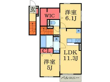 フィールドレジデンスⅤ(2LDK/2階)の間取り写真