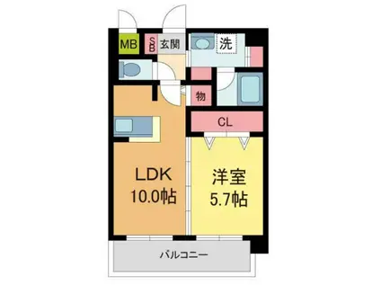 アーバンアネックス西宮(1LDK/6階)の間取り写真