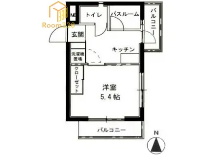 インプリミール中野坂上(1K/1階)の間取り写真