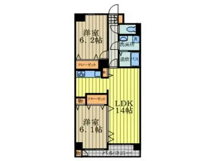 ヴァン・シャルマンOZ(2LDK/1階)の間取り写真