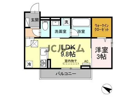 キャトル・セゾン(1LDK/1階)の間取り写真