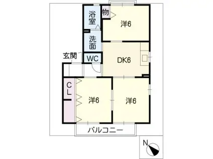 イストワール深沢E棟(3DK/1階)の間取り写真