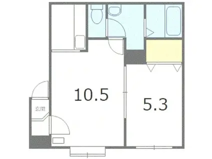 カーナ・ハギナカ(1LDK/3階)の間取り写真