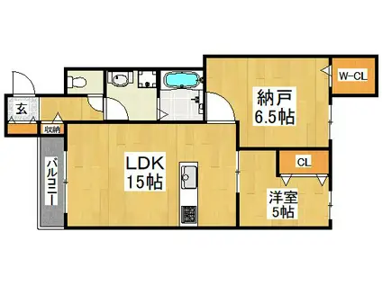 エフイー大阪狭山(2LDK/3階)の間取り写真