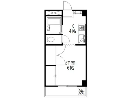 塚本ウエストサイドビル(1K/3階)の間取り写真