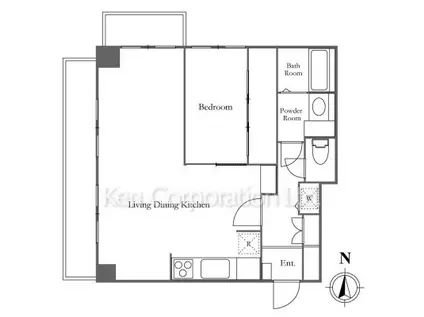 中銀錦糸町マンシオン(1LDK/4階)の間取り写真