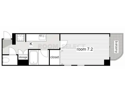 プロシード太閤通(1K/2階)の間取り写真