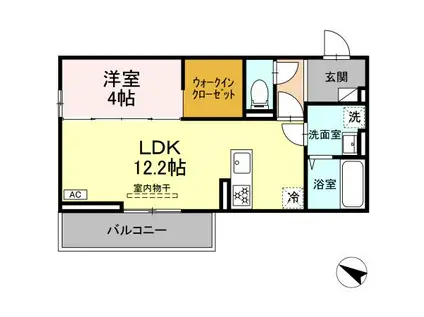 ミョー・インペリアル(1LDK/2階)の間取り写真