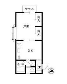 エステートピア小沢双(1K/2階)の間取り写真