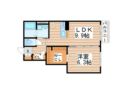 MAISON BLANCHE(1LDK/1階)の間取り写真