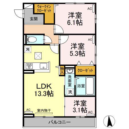 ベル グランデ(3LDK/1階)の間取り写真