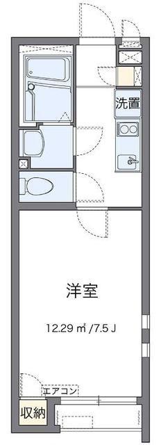 クレイノエカヒ(1K/2階)の間取り写真