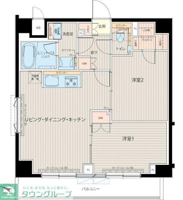 ルーブル中板橋六番館(2LDK/9階)の間取り写真