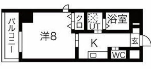 BERG IZUMI(1K/6階)の間取り写真