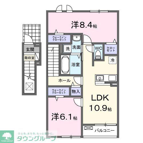カーサ・コンソラータ(2LDK/2階)の間取り写真