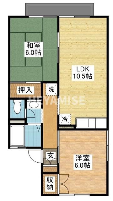 セジュールキムラ(2LDK/1階)の間取り写真