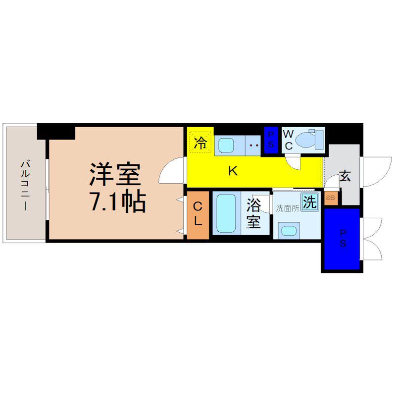サクシード大曽根(1K/7階)の間取り写真